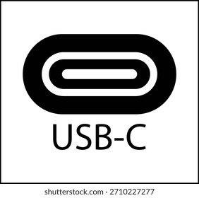 USB-Typ-c-Symbol, Vektor.USB-Zeichen.Anschluss-Typ-c