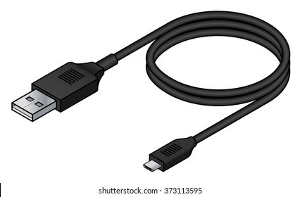 A USB (universal serial bus) cable. USB 2.0 type A to micro B.
