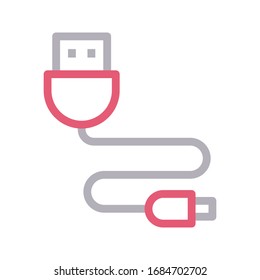 usb vector color line icon 