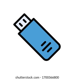 usb vector flat color icon 