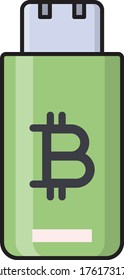 usb vector flat color icon 