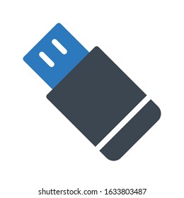 usb vector glyph color icon 