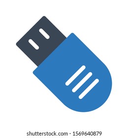 USB  vector glyph colour icon 