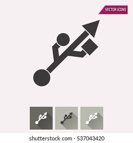 Usb vector icon. Illustration isolated for graphic and web design.