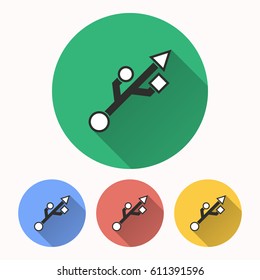 Usb vector icon. Illustration isolated for graphic and web design.