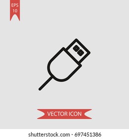 Usb vector icon, illustration symbol