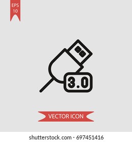 Usb vector icon, illustration symbol