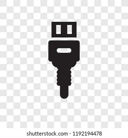 Usb vector icon isolated on transparent background, Usb transparency logo concept