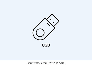 USB-Vektorsymbol oder Logo-Illustration