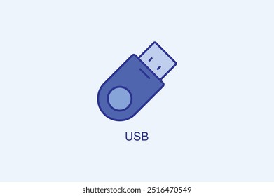 USB-Vektorsymbol oder Logo-Illustration