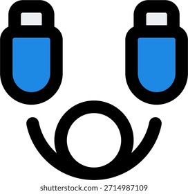 Icono de Vector USB en estilo moderno, dispositivo de conector universal e ilustración de tecnología de enchufe digital. Icono de línea llena