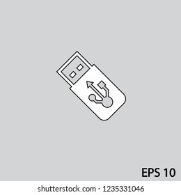 usb vector icon on gray background.