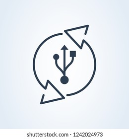 usb vector icon. recover and reset. vector symbol