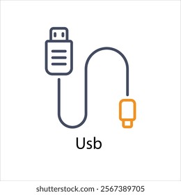 Usb Vector icon stock illustration