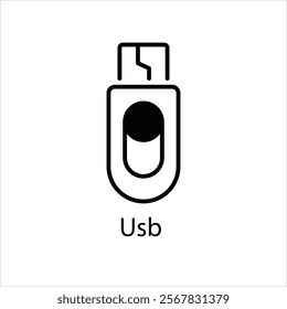 Usb Vector icon stock illustration