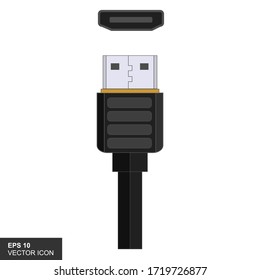 USB vector icon with a white background, for Logo Illustration and templates.