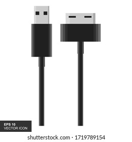 USB vector icon with a white background, for Logo Illustration and templates.