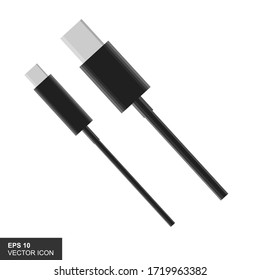 USB vector icon with a white background, for Logo, Template and Web Illustration.