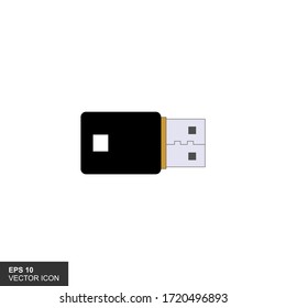 USB vector icon with a white background, for logos, templates and web illustrations.