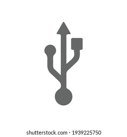 USB vector icon with a white background, for logos, templates and web illustrations.