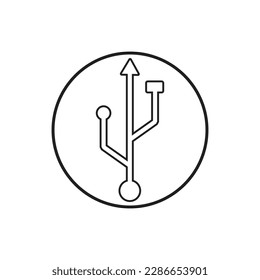USB vector icon with a white background.