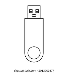 Usb vector icon.Outline vector icon isolated on white background usb.