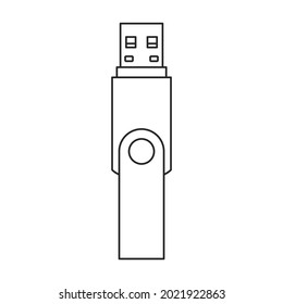 Usb vector icon.Outline vector icon isolated on white background usb.