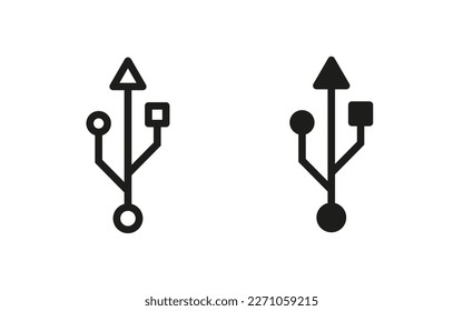 USB vector icons. USB icon. Universal Serial Bus icon. Vector EPS 10