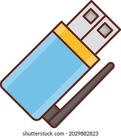 USB Vector illustration on a transparent background. Premium quality symbols. Vector Line Flat color  icon for concept and graphic design.