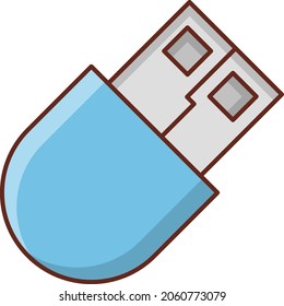 Ilustración del vector USB en un fondo transparente. Símbolos de calidad premium. Icono de color plano de línea vectorial para el concepto y el diseño gráfico.