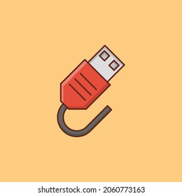 USB Vector illustration on a transparent background. Premium quality symbols. Vector Line Flat color  icon for concept and graphic design.