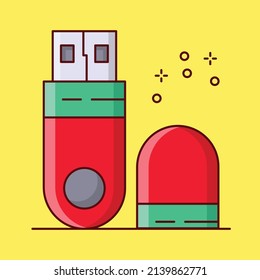 usb Vector illustration on a transparent background.Premium quality symmbols. vector line flat  icon for concept and graphic design.