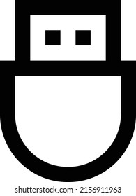Ilustración del vector USB sobre un fondo transparente.Símbolos de calidad premium.Icono del vector de trazo para el concepto y el diseño gráfico.