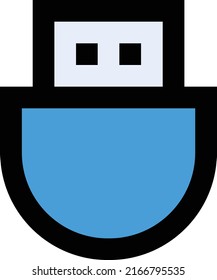 USB Vector illustration on a transparent background.Premium quality symmbols.Stroke vector icon for concept and graphic design.
