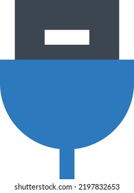 Ilustración de vectores USB en un fondo transparente.Símbolos de calidad premium.Icono vectorial glifos para concepto y diseño gráfico.