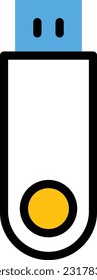 usb Vector illustration on a transparent background. Premium quality symmbols. Line Color vector icons for concept and graphic design.