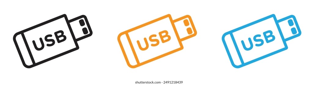 Usb vector logo set collection for web app ui