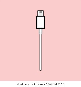 usb vector on pink background