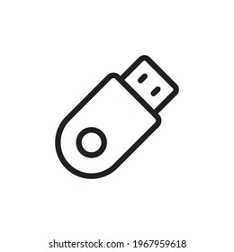 USB Vector Outline Icon. Data Storage Symbol EPS 10 File