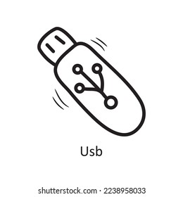 Usb vector outline Icon Design illustration. Entertainment Symbol on White background EPS 10 File