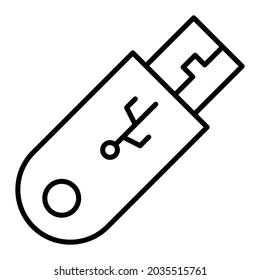 Usb Vector Outline Icon Isolated On White Background

