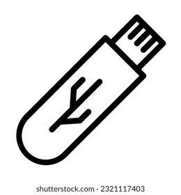 Usb Vector Thick Line Icon For Personal And Commercial Use.

