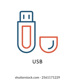 USB Vector Two Color Icon. Eps file 10