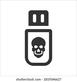 USB Virus Icon, vector graphics