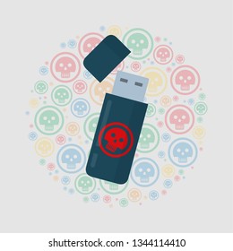 usb virus infection concept vector illustration