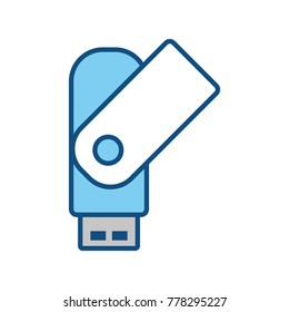 usb white  and blue vector illustration