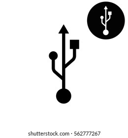 usb  - white vector icon