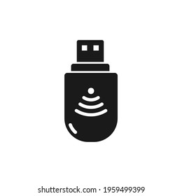 USB wifi adapter icon flat style isolated on white background. Vector illustration