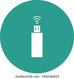 Usb wifi, wifi device Icon vector image. Can be used for phone and tablet. Suitable for mobile apps, web apps and print media.