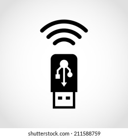 Usb wifi Icon Isolated on White Background